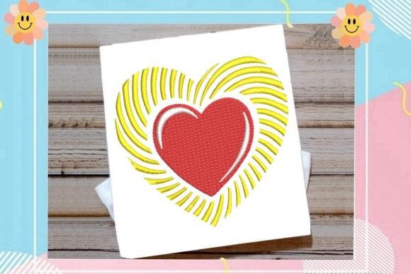 Beautiful Red Heart Embroidery Design
