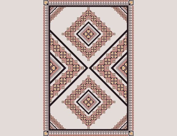 Floral Geometric Embroidery Pattern