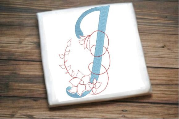 J Letter Vine Monogram Flower