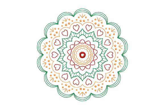 Mandala with Hearts: A Beautiful Embroidery Design