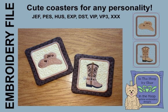 Western Coasters: Seasonal Embroidery Design